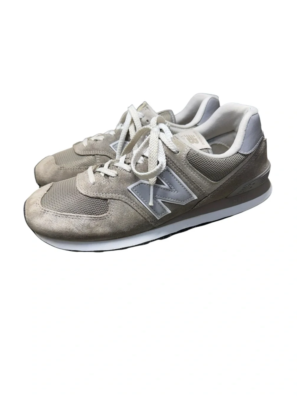 New Balance 574 Men’s Light Gray Suede & Mesh Runners
